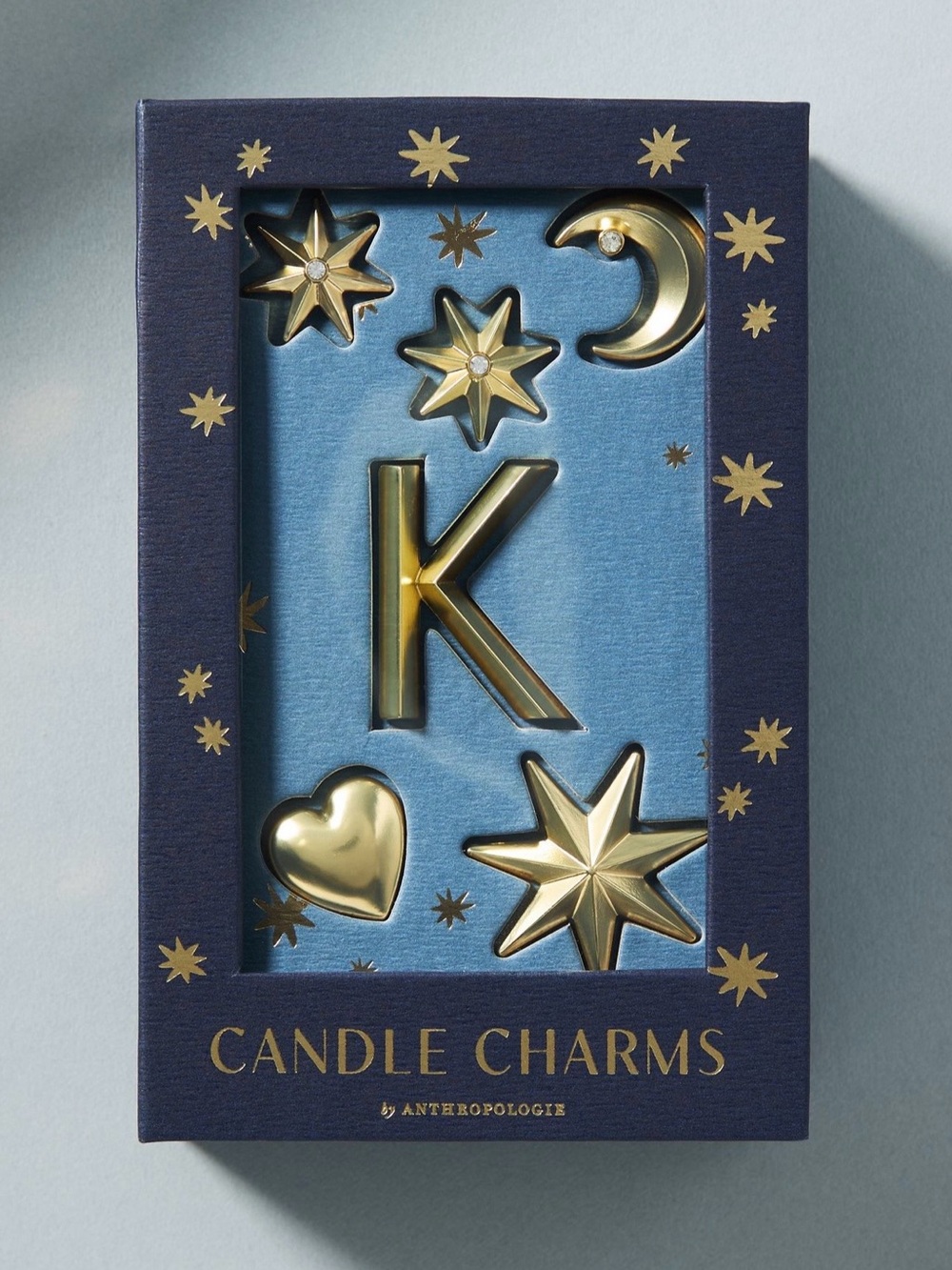 Anthropologie Gold Candle Charms Set, “K”